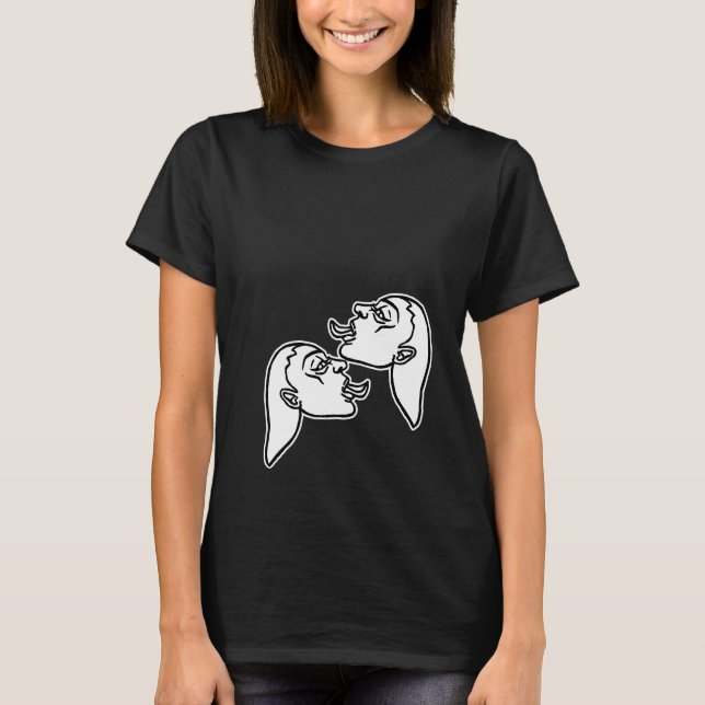 Förföriska Flickor Vit Kontur T Shirt (Framsida)