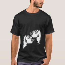 Förföriska tjejer vit kontur t shirt