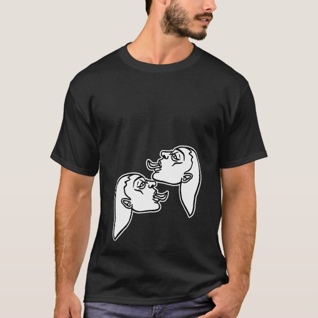 Förföriska tjejer vit kontur t shirt (Framsida)
