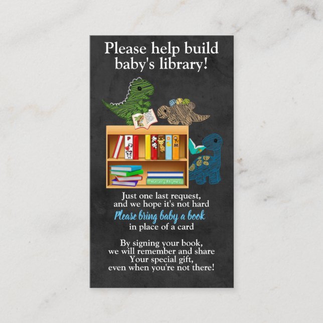 Förfrågan för Dinosaurskritabok i stället för Visitkort (Framsida)