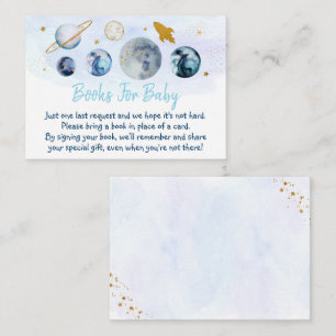 Förfrågan om Galaxy Blue Guld Space Baby Shower Bo Tilläggskort