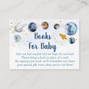 Förfrågan om Galaxy Blue Guld Space Baby Shower Bo Tilläggskort
