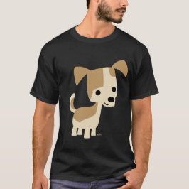 Förfrågande liten tecknad T-shirt med liten hund
