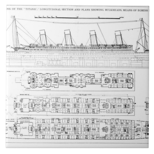 Förfrågning in i förlusten av det Titanic: Arg Kakelplatta (Framsidan)