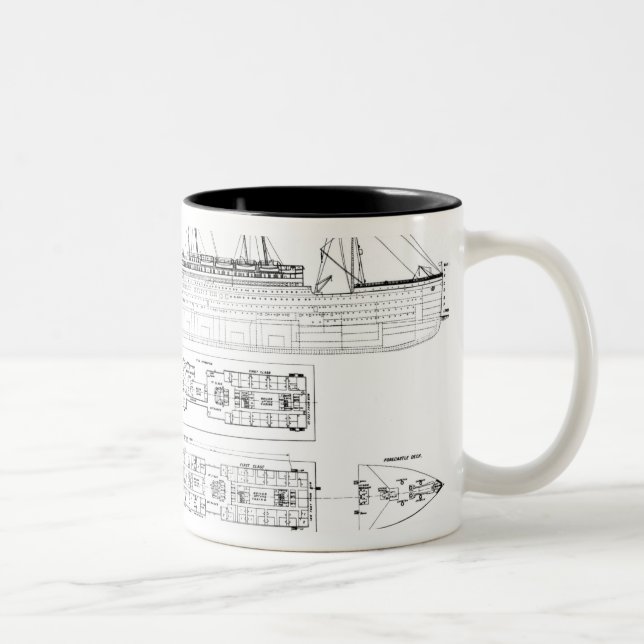 Förfrågning in i förlusten av det Titanic: Arg Två-Tonad Mugg (Höger)