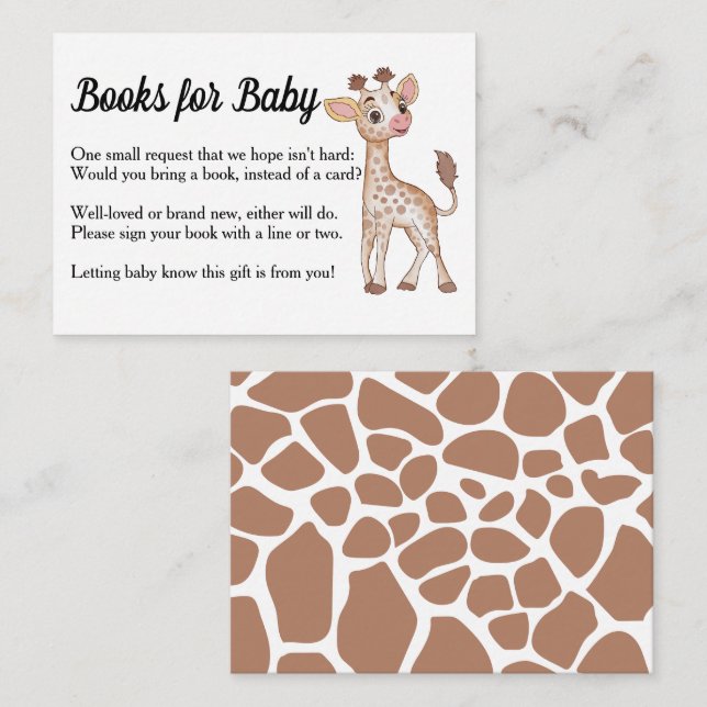 Förfrågningshölje för Safari Theme Baby Shower Bok Anteckningskort (Fram/baksida)