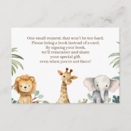 Förfrågningskort för Safari Baby Shower Bok Tilläggskort
