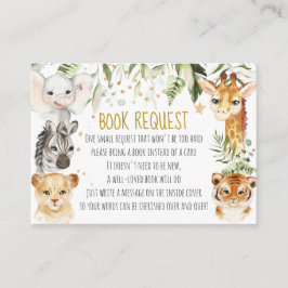 Förfrågningskort för Safari Baby Shower Bok Tilläggskort