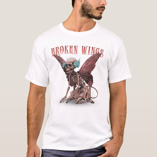Förgämt: Surreal Gothic Broken Vingar T Shirt (Framsida)