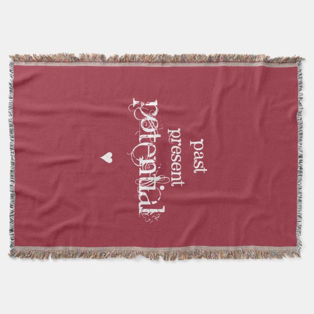 "Förgången, närvarande potentiell" vävd kastfilt Mysfilt (Framsidan)