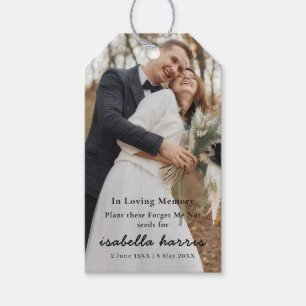 Förgätmigej-minnesfröpaketdesign Presentetikett