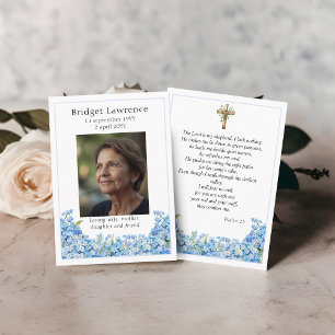 Förgätmigej-minneskort Foto Psalm 23 Bönkort Visitkort