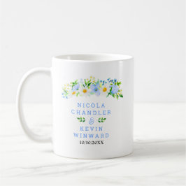 Förgätmigejer och tusenskönor Blommig Bröllop Kaffemugg