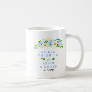Förgätmigejer och tusenskönor Blommig Bröllop Kaffemugg