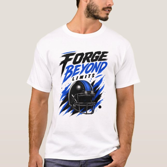 Forge Beyond Limits Fotbollshjälm Design | Motiv T Shirt (Framsida)