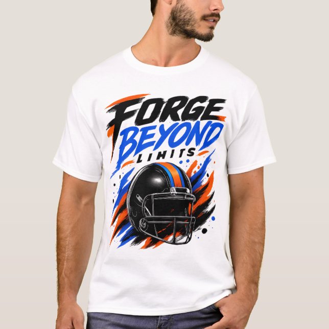 Forge Beyond Limits Fotbollshjälm Design | Motiv T Shirt (Framsida)