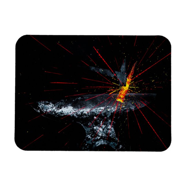 Forged Anvil Metall Knivar Blacksmith Farrier Magnet (Horisontell)