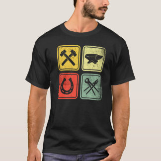 Forged Hammer Forged Pliers Horseshoe Blacksmith T Shirt
