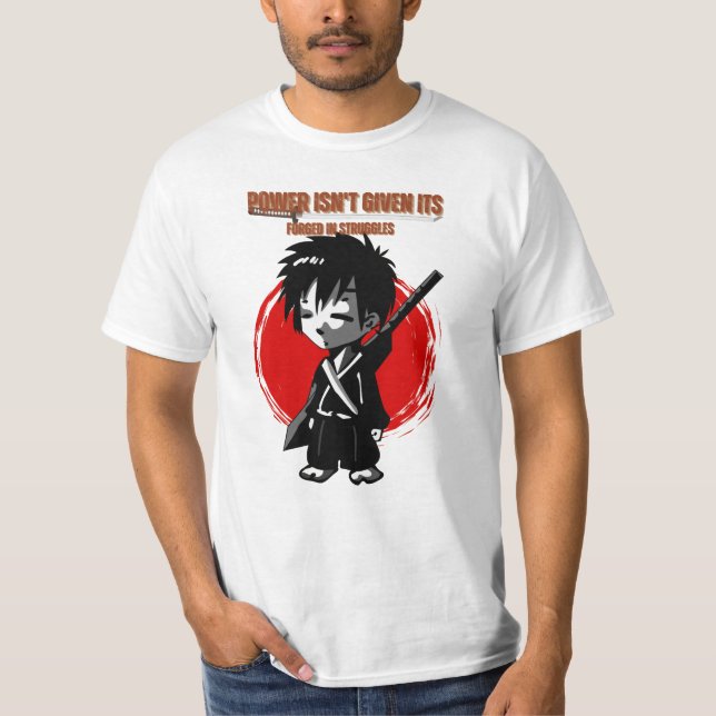Forged in Struggle — Power Comes From Pain  T Shirt (Framsida)