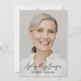 Forget me not Celebration of Life Photo Funeral  Inbjudningar