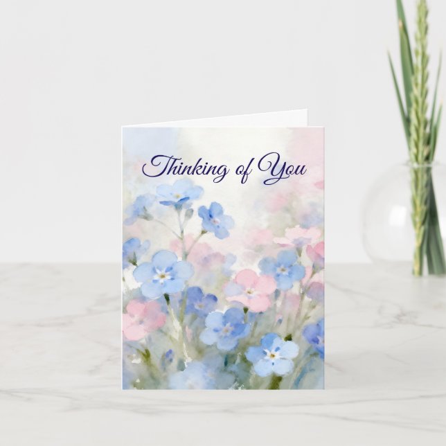 Forget-Me-Not Folded Greeting Card Kort (Framsida)