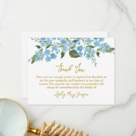 Forget me not Funeral Thank You Card Bereavement Tack Kort