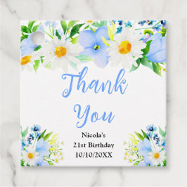 Forget-Me-Nots and Daisies Birthday Thank You Gåvor Etiketter