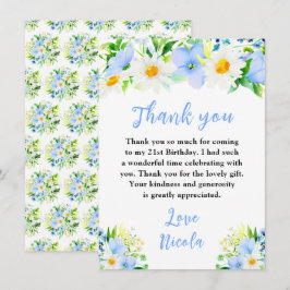 Forget-Me-Nots and Daisies Floral Birthday Tack Kort