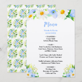 Forget-Me-Nots and Daisies Floral Wedding Meny