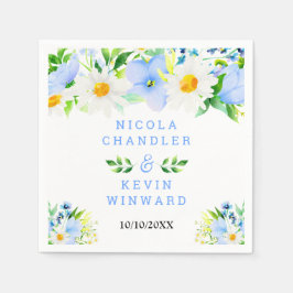 Forget-Me-Nots and Daisies Floral Wedding Pappersservett