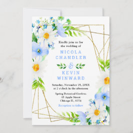Forget Me Nots and Daisies Wedding Inbjudningar