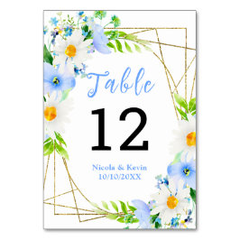 Forget-Me-Nots Daisies Floral Wedding Bordsnummer