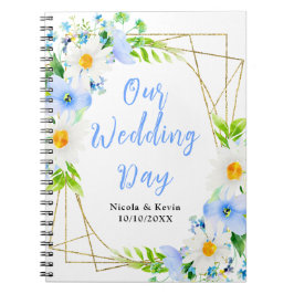 Forget-Me-Nots Daisies Floral Wedding Planner Anteckningsbok