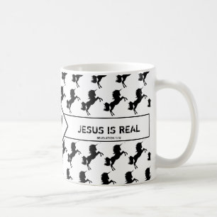 FORGET UNICORNS JESUS ÄR REAL Christian Monogram Kaffemugg