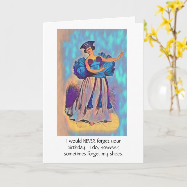 FORGETFUL FRIEND/ HAPPY BIRTHDAY KORT (Gul blomma)