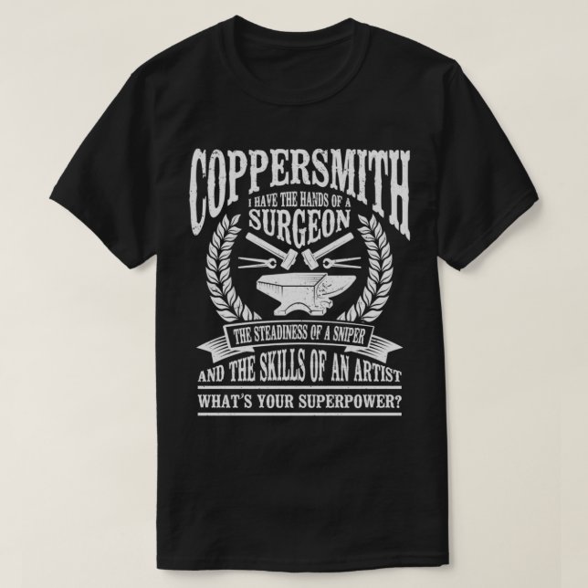 Forging Metalworking Blacksmith Coppersmith T Shirt (Design framsida)