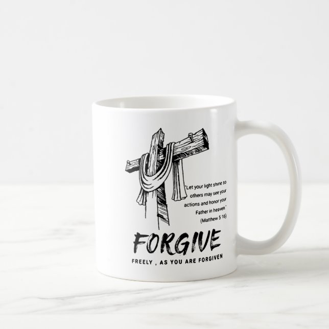 Forgive Cross Christian Faith Tee  Kaffemugg (Höger)