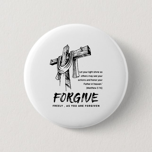 Forgive Cross Christian Faith Tee  Knapp (Framsida)