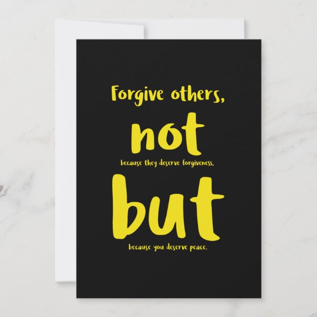Forgive others beacuse you deserve peace yellow.pn tack kort (Framsida)