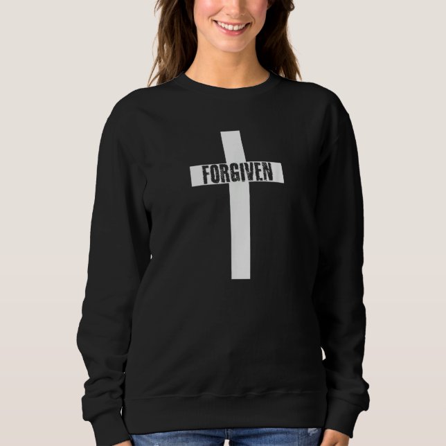 Forgiven Cross Christian Inspirational Men Women Y T Shirt (Framsida)