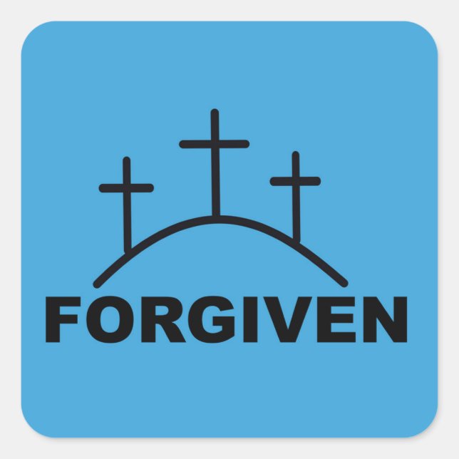 Förgiven Fyrkantigt Klistermärke (Framsida)