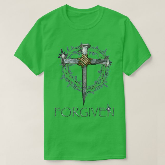 Forgiven Nails Cross and Crown of Thorns design T Shirt (Design framsida)