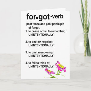 FORGOT FORGIVNINGKORT KORT