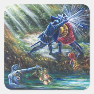 FORGOTTEN RO kämpade mot Knight, Money och Djävule Fyrkantigt Klistermärke