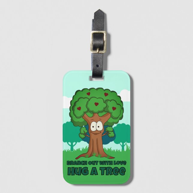 Förgrena Dig Med Kärlek Krama Ett Träd Bagagebricka (Framsida vertikal)