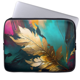 Förgydd fjäder – Lyxig Abstrakt Elegans Laptop Fodral