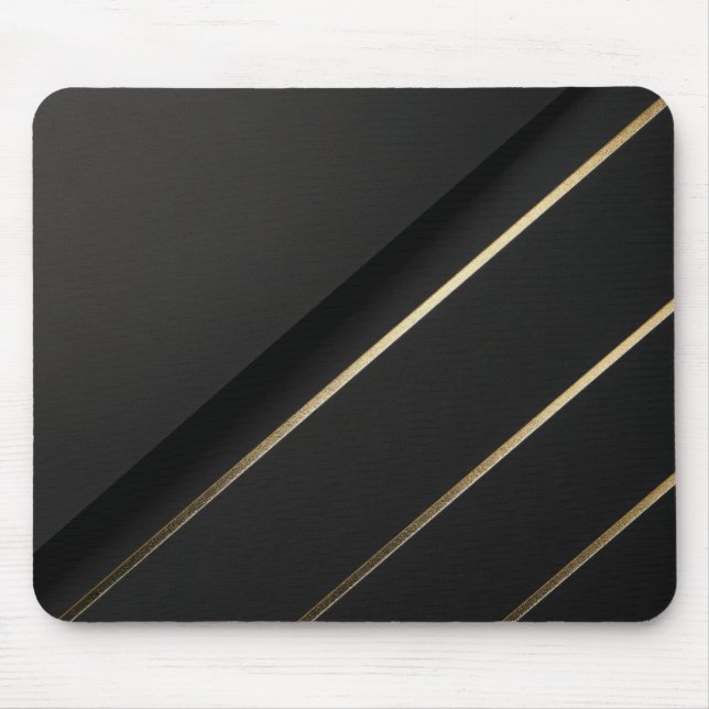 Förgylld anpassning — minimalistisk svart & guld musmatta (Framsidan)