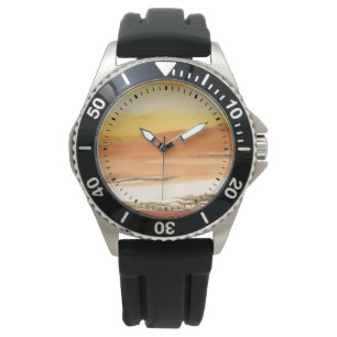 Förgylld bärnsten mig tryck för abstrakt v2 armbandsur