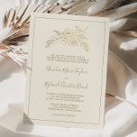Förgylld Blommig | Gräddguld Formell Bröllop Inbjudningar<br><div class="desc">Guld formella bröllopsinbjudan till blommigt är perfekt för ett elegant bröllop. Den moderna boho-konstruktionen har en viskartad arrangemang av blommor,  löv och botaniska ämnen från Faux-guld på en gräddbakgrund. Obs! Den här designen har inte äkta guld-folie. Det är en grafik av hög kvalitet som framställs som guld-folie.</div>
