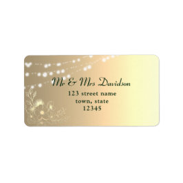 Förgylld Blommig Guld Returadressetikett Adressetikett